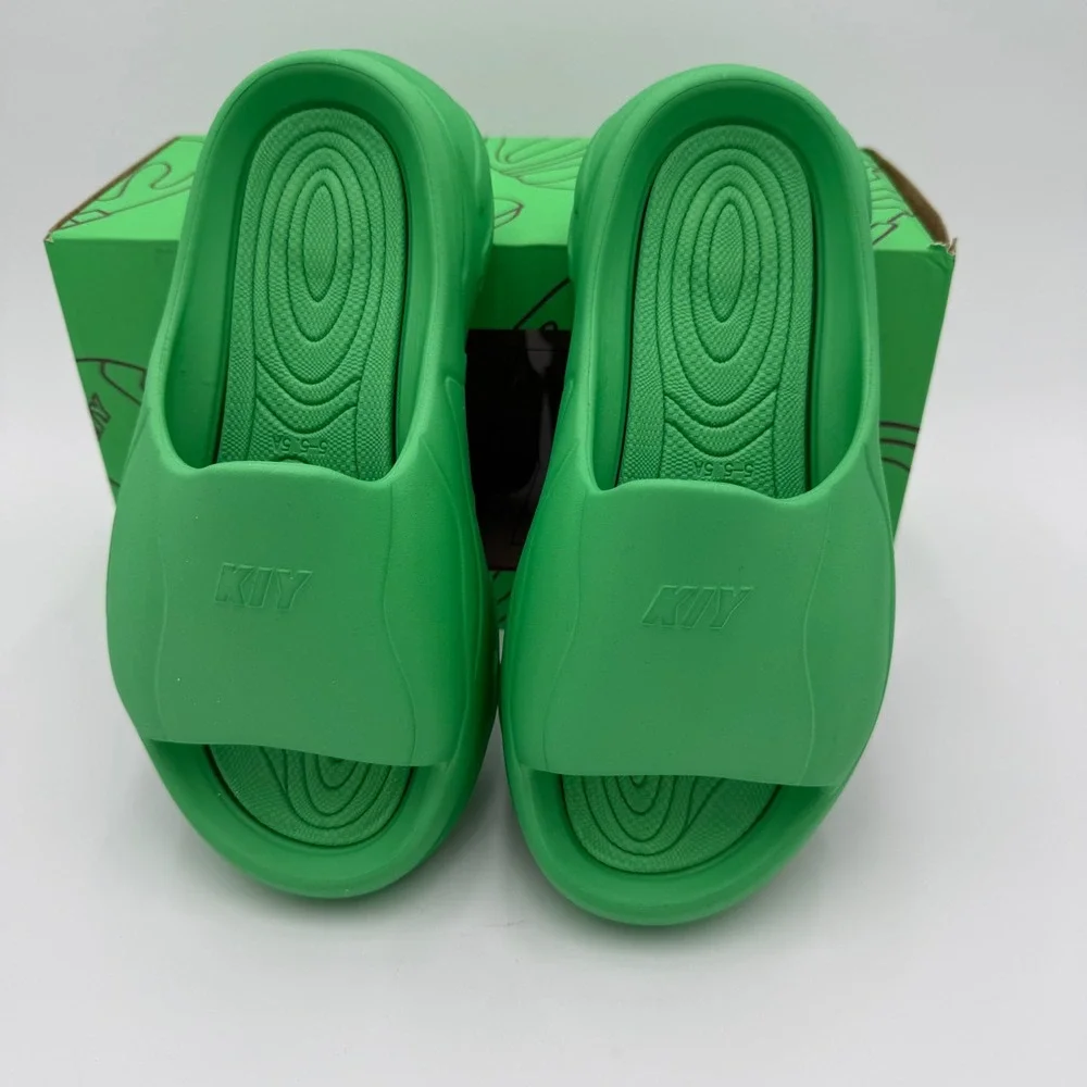 KIY Studios Men's Green Slide Sandals Comfort Cloud Footbed Size‎ 5 NIB